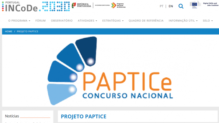 O projeto PAPTICe foi distinguido com o selo INCODE.2030
